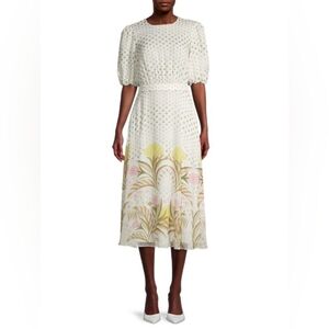 TED BAKER JOULIA DECO FLORAL PRINT MIDI/ MAX DRESS SZ US 4